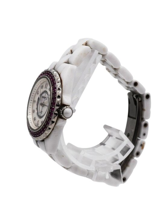 Chanel Pink Saffiano Bezel White Dial Watch main image 9